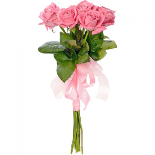 Заказать с доставкой 7 розовых роз по Гатчине